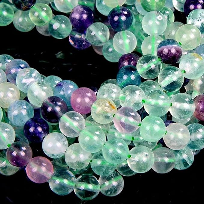 Zenkeeper 108 Pcs Rainbow Fluorite Beads by Zenkeeper