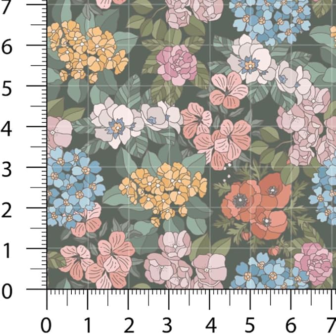 Patchwork Fabric Panel 100x155 cm, 100% Cotton Satin, 6 Coordinated Floral - Image 5