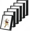 HD Glass HD Glass Wooden Black Hollow Photo Frame, 4x6 Shadow Box Frame by CROISSANT