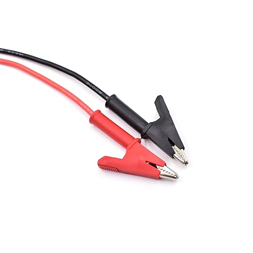 14 Gauge Multimeter Test Leads Right Angle Banana Plug to Alligator Clip Heavy Duty Silicone Wire for Electrical Testing 6 Feet
