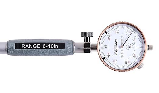 Accusize Industrial Tools 6-10'' by 0.0005'' Dial Bore Gauge Set, 10'' Stem Length, Ee20-5010