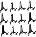 Artliving 4 Inch Black 12pcs/Set Plastic Easels Plate Display Stands Picture by Artliving