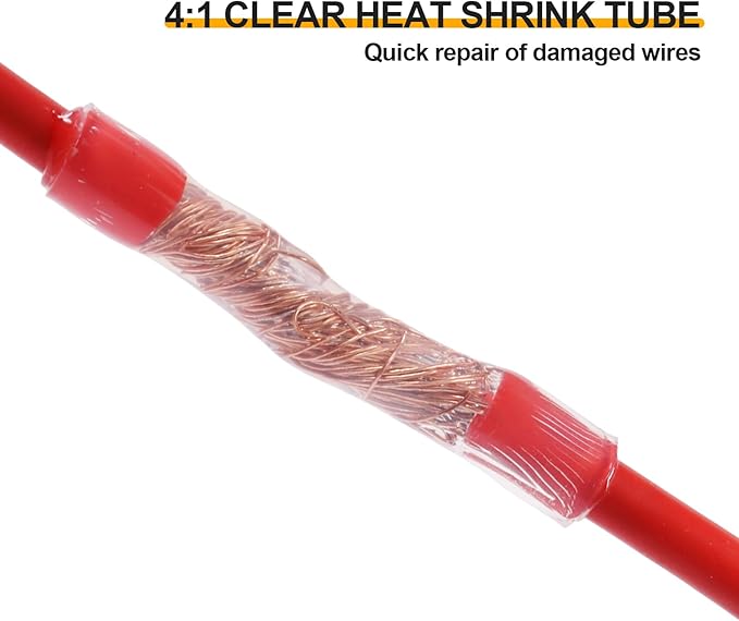 Heat Shrink Tubing 4:1 Dual Wall Adhesive Liner Wires Cable Wraps Connection Protection (Clear, 1/2"-18ft)