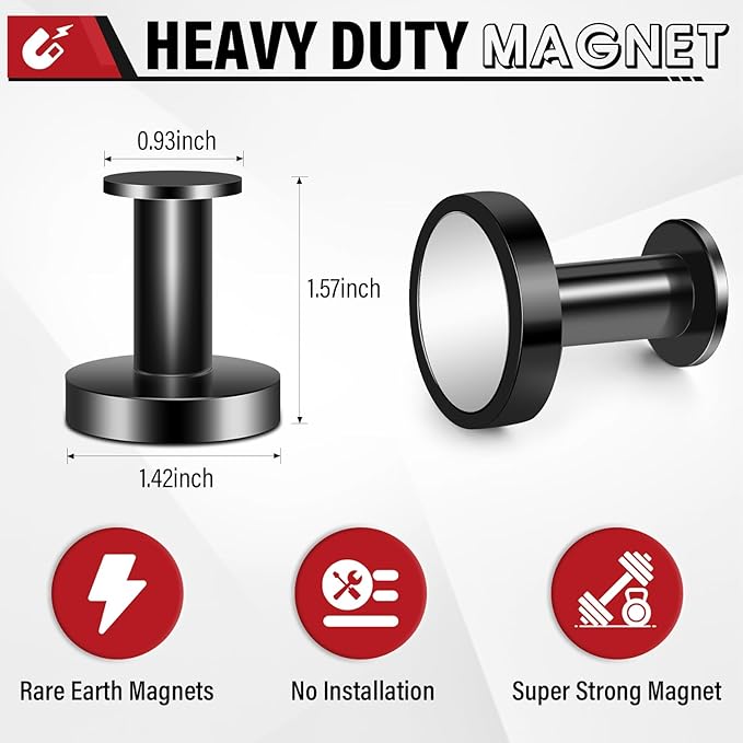 Magnetic Hooks for Cruise Cabins, Black 150Lb Magnetic Wreath Hanger, Locker Accessories, Strong Magnetic Hooks for Classroom, Whiteboard, Grill, Cruise Ship, Garage, Hanging - 3Pcs