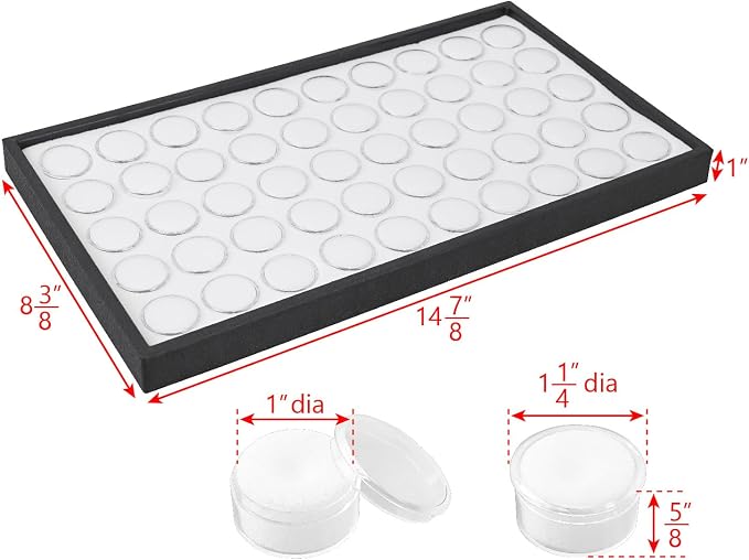 Ikee Design White Foam Gem Jars Showcase Stackable Display Tray - Image 2