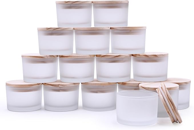 SHOWIN Thick Candle Jars for Making Candles 16 Pcs, 4 OZ Empty Jars by Showin