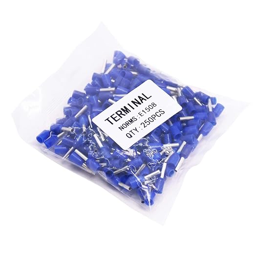 Fidioto AWG16 Wire Ferrules Terminals, 250pcs AWG16 Terminal Connector Wire Insulated Cord Pin Ends Terminals for Electric, Industrial, Chemical Industry, Power Control System, etc.