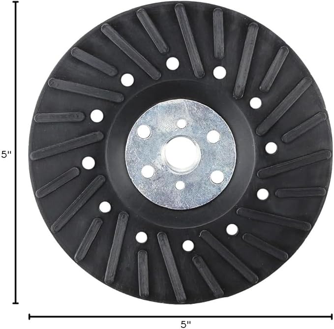BHA Angle Grinder Ribbed Backing Pad for Resin Fiber Disc, 5" x 5/8"-11