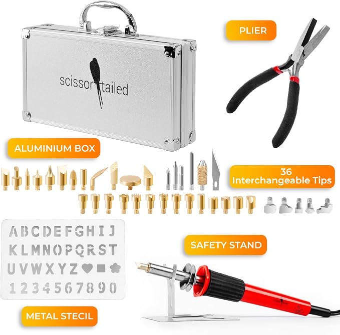 Premium Wood Burning Kit 43PCS, Adjustable Temperature Pen - Image 2