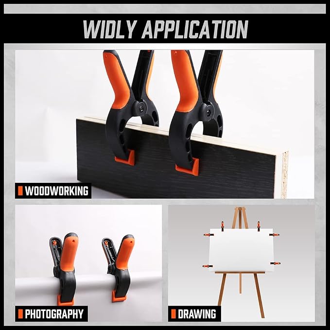 HORUSDY 6-Pack Wood Clamps for Woodworking, Wood Working Clamp Sets, Quick - Image 9
