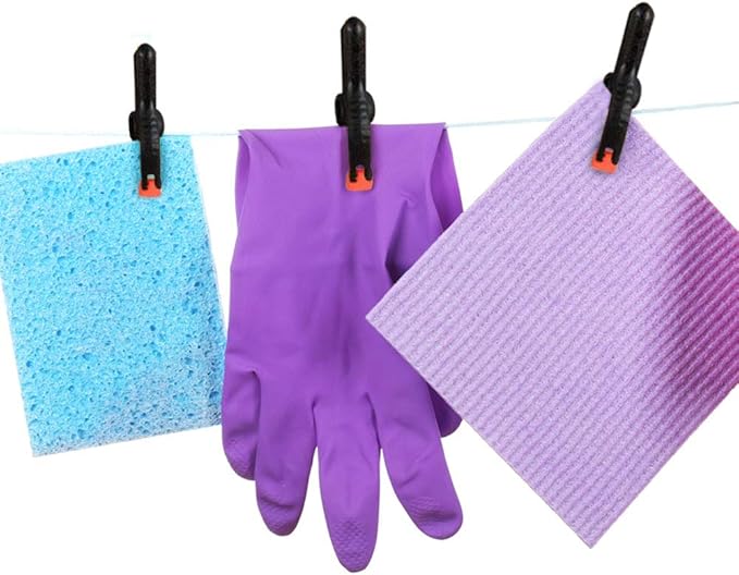 FASTPRO 20-PACK 4-Size Nylon Plastic Spring Clamps with String Bag Organizer, Included 6-1/2in., 4-1/2in., 3-1/2in.and 2-1/2in.