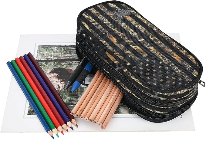 ANANGTEE Camo Deer Flag Pencil Pouch Case - Image 2