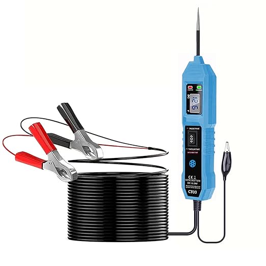 CT03 Power Circuit Tester, 6-24V DC Test Light Short Circuit, Automotive Component Electrical Polarity Identify Continuity Tester, Overload Protection