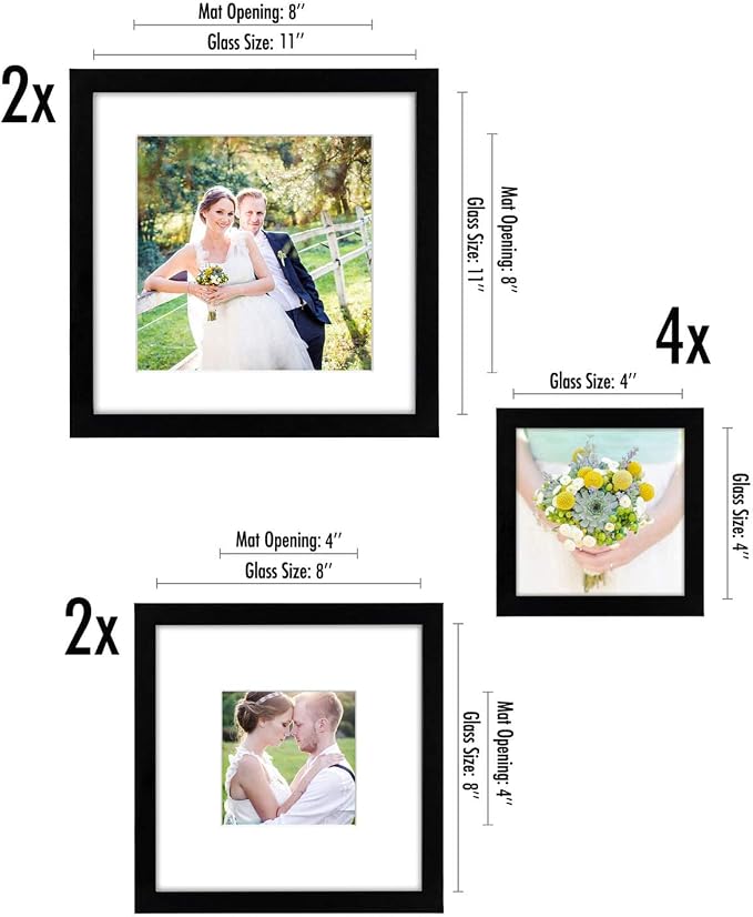 Americanflat Square Picture Frame Set in Black - Image 2