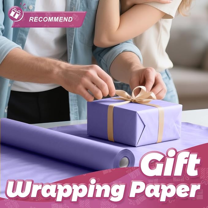 PerkHomy Light Purple Kraft Paper Roll 17.5" x 760" - Image 4