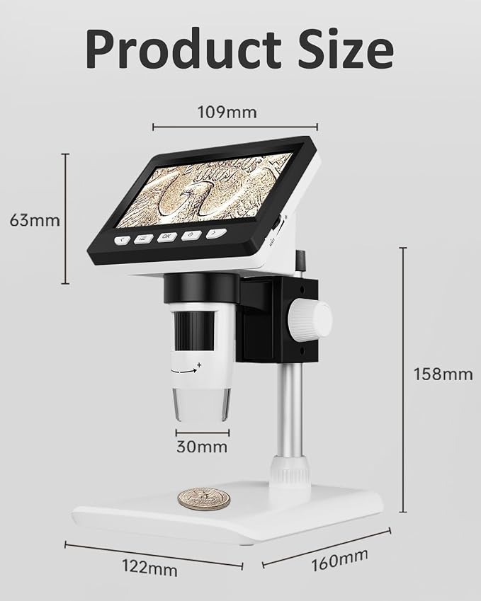 Digital Coin Microscope 1000X, 4.3" LCD Coin Magnifier - Image 8