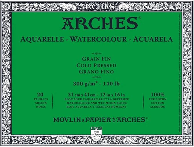 Arches Watercolor Paper Block, Cold Press, 140 pound by ARCHES