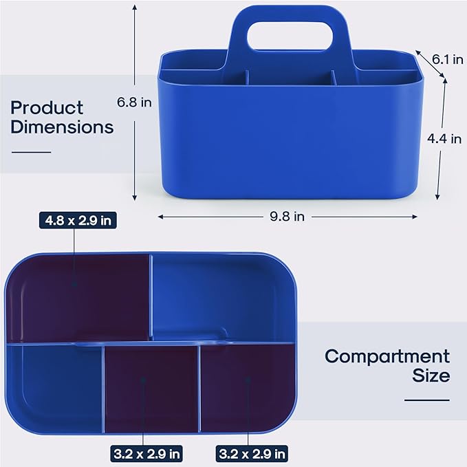 Multiuse Caddy Organizer with Handle, Portable Plastic Tote Bin - Image 5