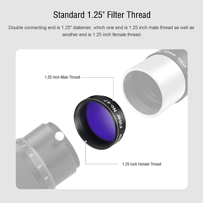 Astromania Telescope Planetary Color Filter 1.25 Inch #47 Dark Blue | Compatible - Image 5