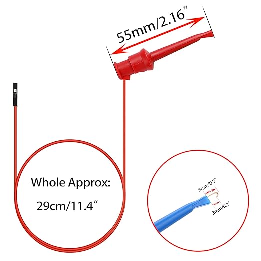 Sumnacon 10Pcs Test Hook to Female Jumper Wires - 26 AWG Binding Post to Solderless Breadboard Jumper Leads, Soft Silicone Flexible Test Leads for Electrical Testing