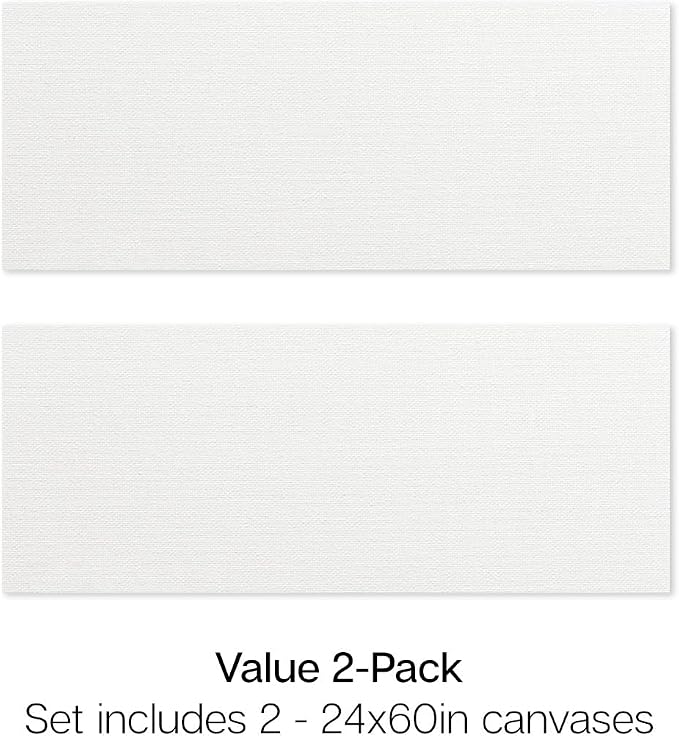 KINGART Stretched White Canvas Set – Panoramic Rectangle, 24x60 Inch, Triple - Image 5
