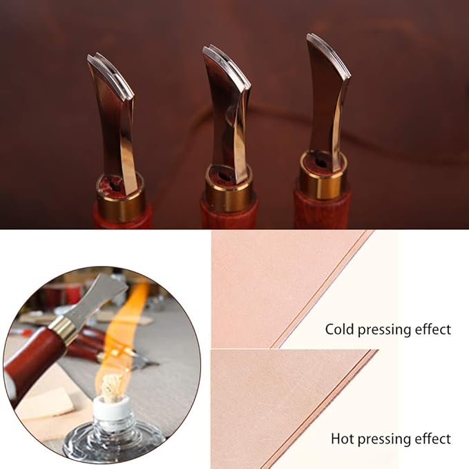 UOOU 4 PCS Leather Edge Creaser,1.0/1.5/2.0/2.5mm Professional Leather Tool,Edge Creaser Stainless Steel Red Wood Handle Tool for Beginners DIY Leather Craft