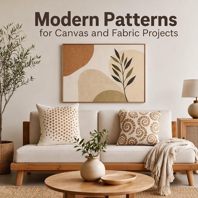 12 Inch Geometric Stencils for Painting, PET Texture Pattern Templates for - Image 5