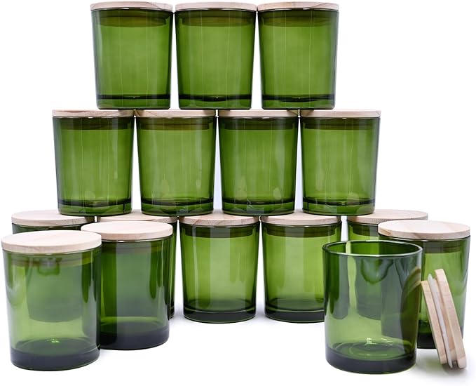 SHOWIN Thick Candle Jars for Making Candles 16 Pcs, 7 OZ Empty Jars by Showin