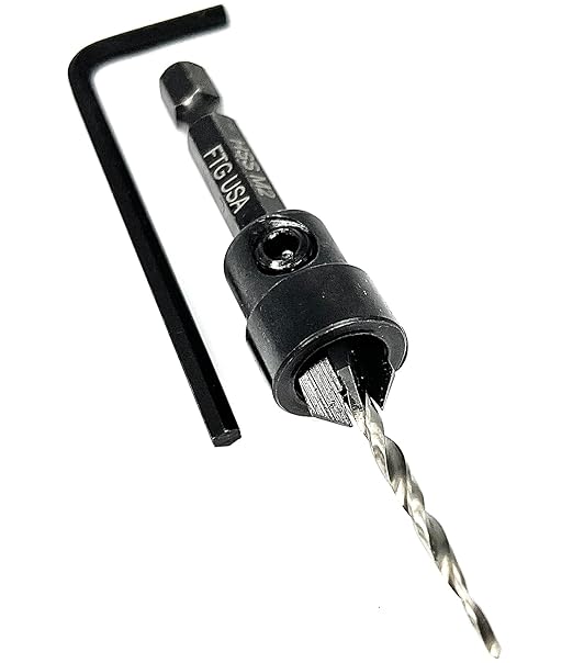 FTG USA Adjustable Wood Countersink Drill Bit #4 (7/64") with Tapered Drill Bit for Woodworking