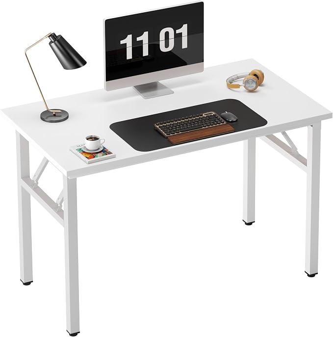 Need Small Folding Computer Desk, 39.4 Inch Writing Table, Sturdy Foldable Desk by Need