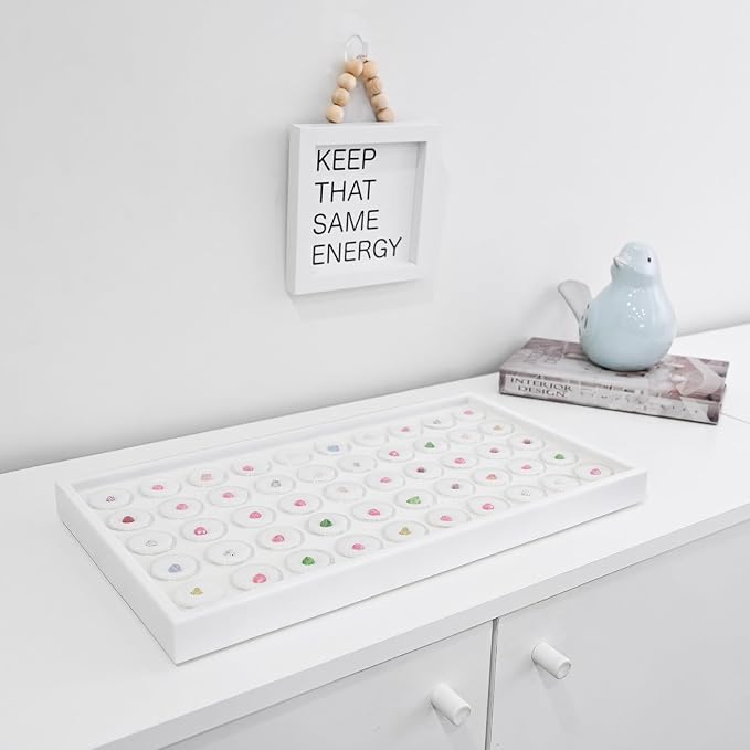 Ikee Design 50 White Foam Gem and Bead Storage Jars Showcase Stackable Display - Image 6