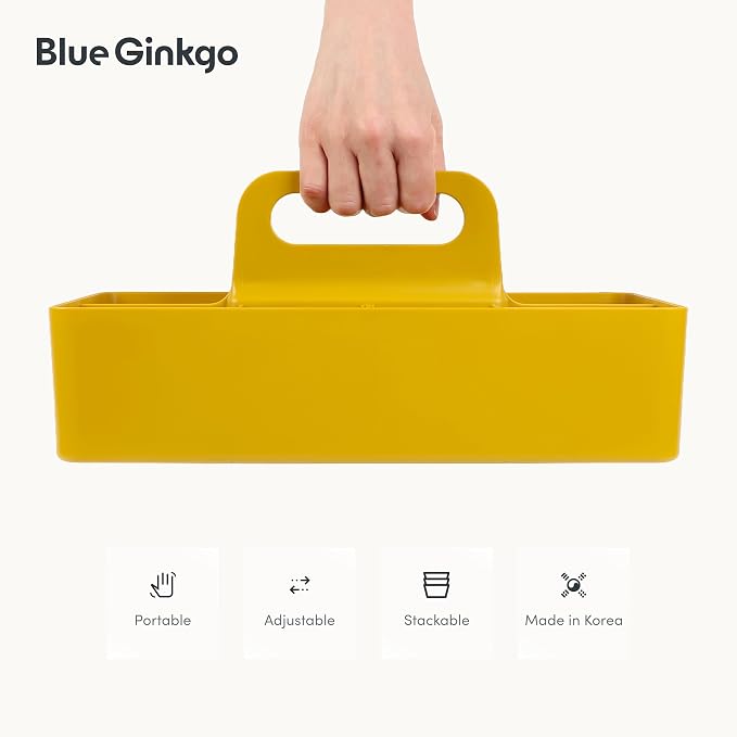 BLUE GINKGO Stackable Organizer Caddy, L-Rectangle, Made in Korea | Portable. - Image 5