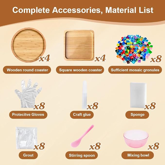 Adboros 8 Sets DIY Glass Mosaic Tiles - Image 2