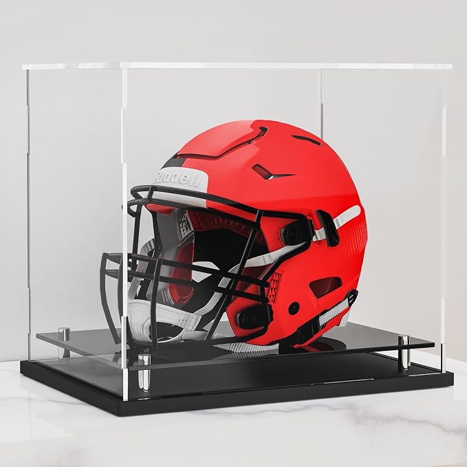 Football Helmet Display case Full Size, Self-Assembly Acrylic Helmet Display by WANLIAN
