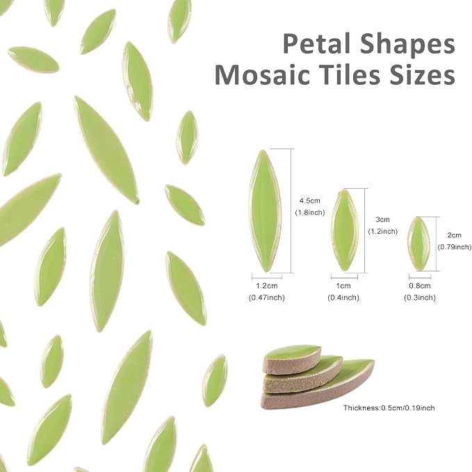 Artspac Green Petal Ceramic Mosaic Tiles - Image 4