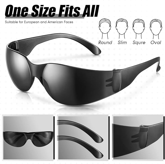 Chumia 48 Pairs Safety Glasses Protective Eyewear Goggles Scratch Impact Resistant Eye Protection for Men Women Work