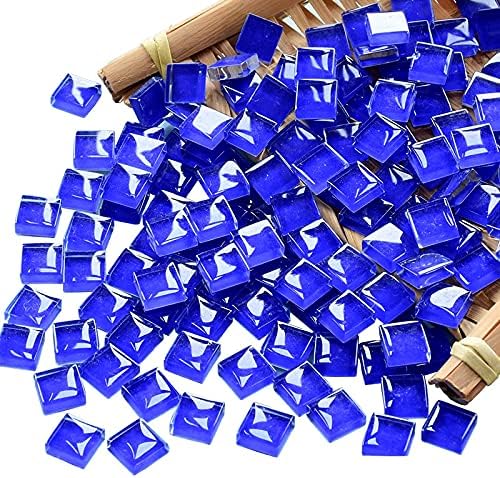 Mosaic Tiles Squares Dark Blue Crystal Mosaic Glass Tile by Ricytnig
