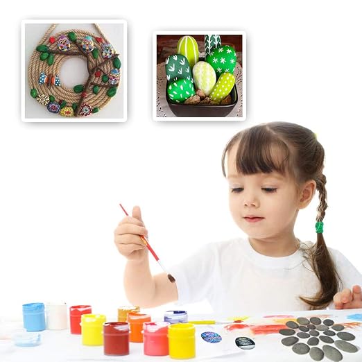 lifetop 120PCS Painting Rocks, DIY Rocks Flat & Smooth Kindness Rocks - Image 5
