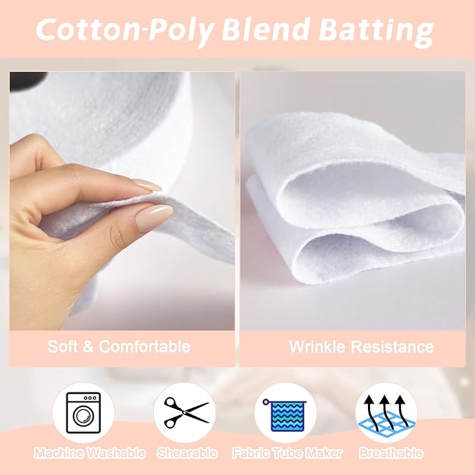Jelly Roll Batting 2 1/2 Inch Cotton Polyester Blend Quilt Batting Roll - Image 3