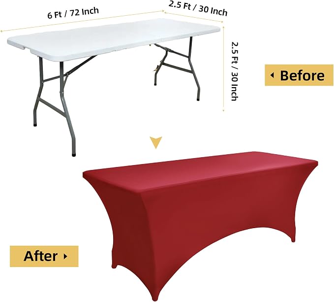 6-Pack 6ft Spandex Table Covers - Image 7