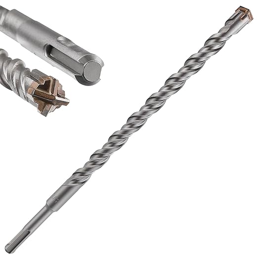 Concrete Drill Bit 1pcs 5/8" X 10"-8" Cross-Type Double Thread Carbide Material Suitable for Concrete, Brick, Cement Walls, Stone