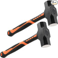 JOIKIT 2 PCS 3 Pound Sledge Hammer, Drilling/Crack Hammer with Forged Steel Head and Non-Slip Shock Absorbing Grip, Solid Construction for Demolition Work