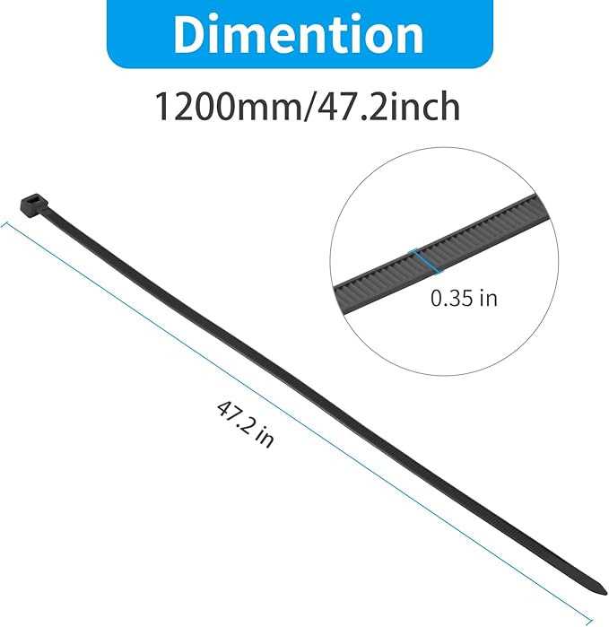XINGO 40 inch White Zip Ties Heavy Duty 25 PCS,200 lbs Ultra Strong Plastic Wire Ties, Large Cable Ties Extra Long Tie Wraps, Indoor and Outdoor UV Resistant