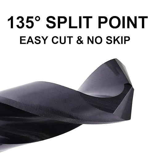 9/16 Cobalt Drill Bit for Metal and Hardened Steel, 1/2 Inch Reduced Shank M35 HSS Twist Jobber Drill Bits, with Index Storage Case