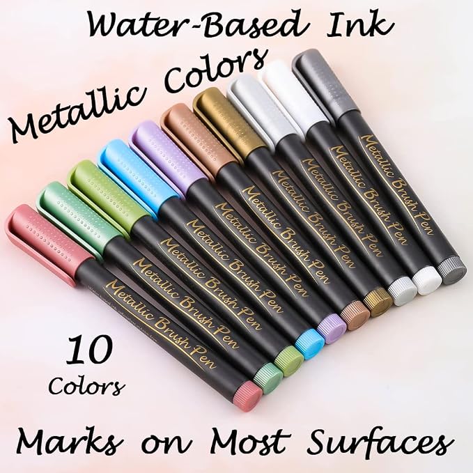 Dyvicl Metallic Brush Marker Pens - Image 2