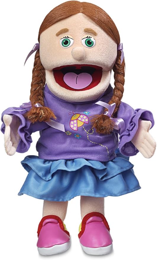 14" Amy, Peach Girl, Hand Puppet by SillyPuppets