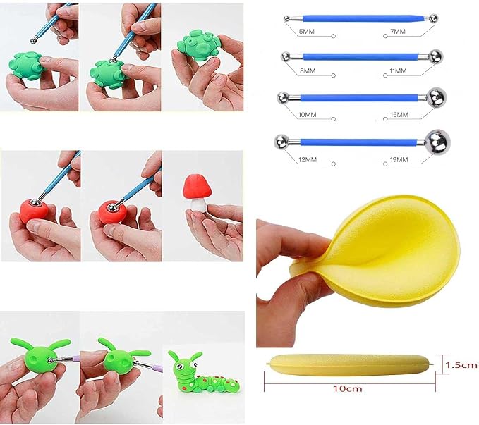 Polymer Clay Tools, Dotting Tools, Nail Art, Air Dry Clay, Sculpting Painting - Image 3