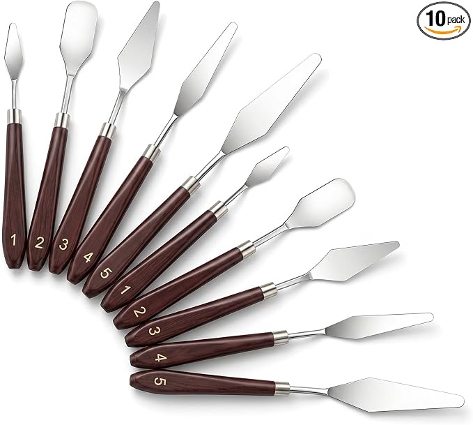 10 PCS Palette Knife, Flexible Stainless Steel Palette Knife Set | Painting by Unknown