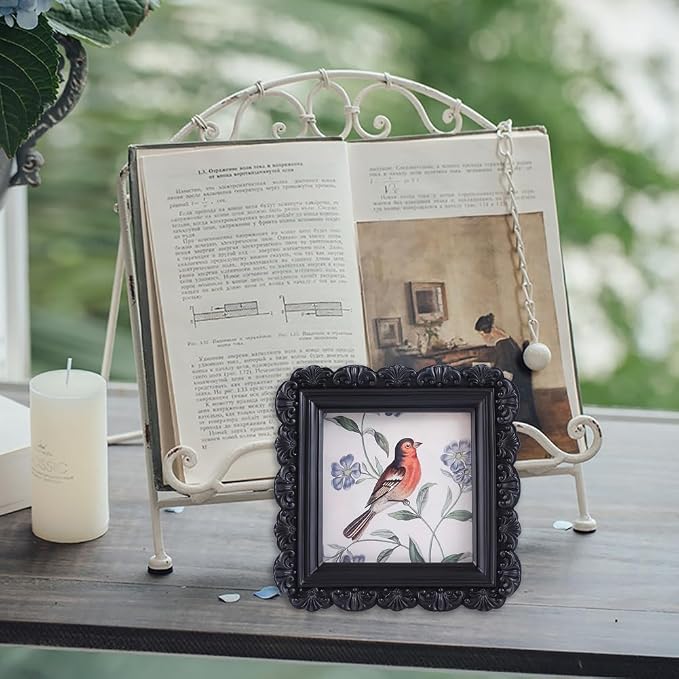 Vintage Picture Frames 3x3 Square Black Antique Picture Frames - Image 4
