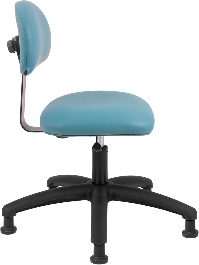 Chair Master FSS Series Square seat Low (17"-22") seat Height Chair. Fabric Vinyl - for Office, Garage, Desk, Shop, Kitchen, Computer, Doctor, Medical, Easy to Clean! (Aqua, Low, Glides)
